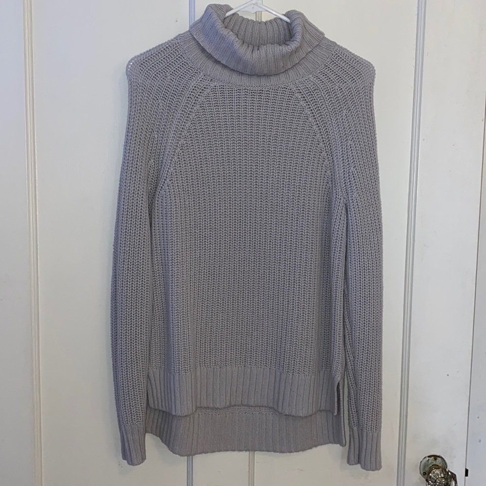 gray knit turtleneck